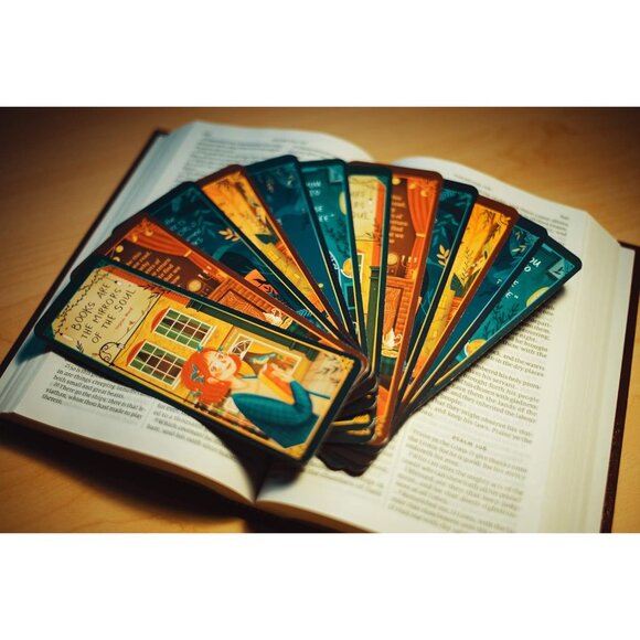 Aesthetic Bookmarks for Book Lovers - 12 Artwork Book Markers for Women & Men - - Picture 2 of 6